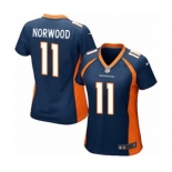 Women's Nike Denver Broncos #11 Jordan Norwood Game Navy Blue Alternate NFL Jersey