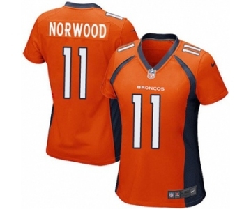 Women's Nike Denver Broncos #11 Jordan Norwood Game Orange Team Color NFL Jersey