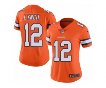 Women's Nike Denver Broncos #12 Paxton Lynch Limited Orange Rush NFL Jersey