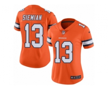 Women's Nike Denver Broncos #13 Trevor Siemian Limited Orange Rush NFL Jersey