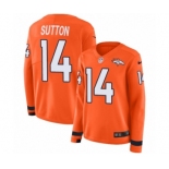 Women's Nike Denver Broncos #14 Courtland Sutton Limited Orange Therma Long Sleeve NFL Jersey