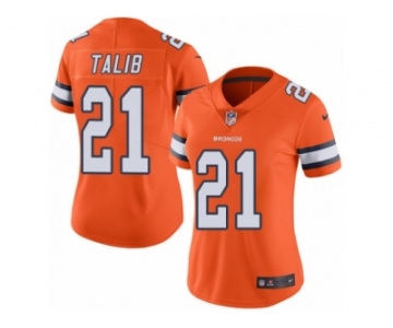 Women's Nike Denver Broncos #21 Aqib Talib Limited Orange Rush NFL Jersey