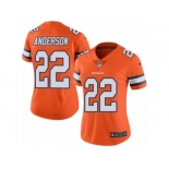 Women's Nike Denver Broncos #22 C.J. Anderson Limited Orange Rush NFL Jersey