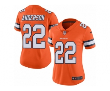 Women's Nike Denver Broncos #22 C.J. Anderson Limited Orange Rush NFL Jersey