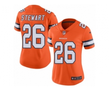 Women's Nike Denver Broncos #26 Darian Stewart Limited Orange Rush NFL Jersey