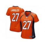 Women's Nike Denver Broncos #27 Brendan Langley Game Orange Team Color NFL Jersey