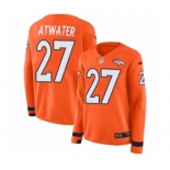 Women's Nike Denver Broncos #27 Steve Atwater Limited Orange Therma Long Sleeve NFL Jersey