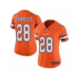 Women's Nike Denver Broncos #28 Jamaal Charles Limited Orange Rush NFL Jersey