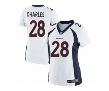 Women's Nike Denver Broncos #28 Jamaal Charles Limited White NFL Jersey