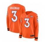 Women's Nike Denver Broncos #3 Colby Wadman Limited Orange Therma Long Sleeve NFL Jersey