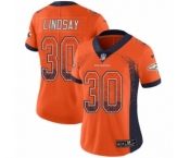 Women's Nike Denver Broncos #30 Phillip Lindsay Limited Orange Rush Drift Fashion NFL Jersey