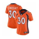 Women's Nike Denver Broncos #30 Phillip Lindsay Orange Team Color Vapor Untouchable Limited Player NFL Jersey