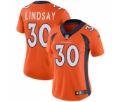 Women's Nike Denver Broncos #30 Phillip Lindsay Orange Team Color Vapor Untouchable Limited Player NFL Jersey