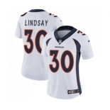 Women's Nike Denver Broncos #30 Phillip Lindsay White Vapor Untouchable Limited Player NFL Jersey