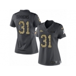 Women's Nike Denver Broncos #31 Justin Simmons Limited Black 2016 Salute to Service NFL Jersey