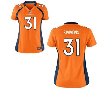 Women's Nike Denver Broncos #31 Justin Simmons Orange Team Color NFL Jersey