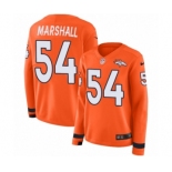 Women's Nike Denver Broncos #54 Brandon Marshall Limited Orange Therma Long Sleeve NFL Jersey