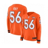 Women's Nike Denver Broncos #56 Shane Ray Limited Orange Therma Long Sleeve NFL Jersey