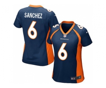 Women's Nike Denver Broncos #6 Mark Sanchez Blue Alternate Stitched NFL New Elite Jersey