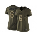 Women's Nike Denver Broncos #6 Mark Sanchez Green Stitched NFL Limited Salute to Service Jersey