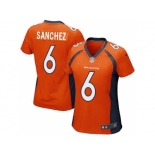 Women's Nike Denver Broncos #6 Mark Sanchez Orange Team Color Stitched NFL New Elite Jersey