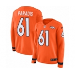 Women's Nike Denver Broncos #61 Matt Paradis Limited Orange Therma Long Sleeve NFL Jersey