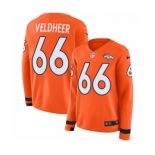 Women's Nike Denver Broncos #66 Jared Veldheer Limited Orange Therma Long Sleeve NFL Jersey