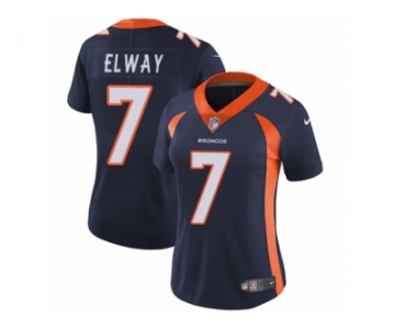 Women's Nike Denver Broncos #7 John Elway Vapor Untouchable Limited Navy Blue Alternate NFL Jersey