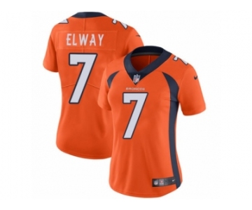 Women's Nike Denver Broncos #7 John Elway Vapor Untouchable Limited Orange Team Color NFL Jersey