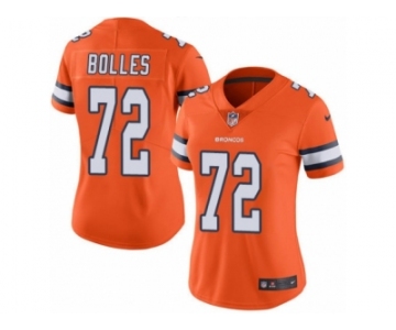 Women's Nike Denver Broncos #72 Garett Bolles Limited Orange Rush NFL Jersey