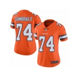 Women's Nike Denver Broncos #74 Ty Sambrailo Limited Orange Rush NFL Jersey