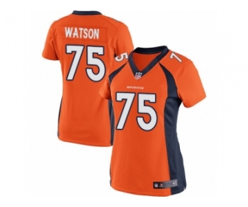 Women's Nike Denver Broncos #75 Menelik Watson Limited Orange Team Color NFL Jersey