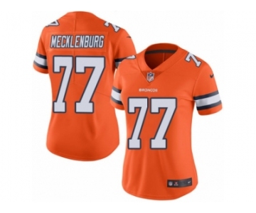 Women's Nike Denver Broncos #77 Karl Mecklenburg Limited Orange Rush NFL Jersey