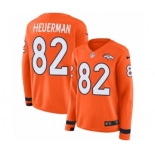 Women's Nike Denver Broncos #82 Jeff Heuerman Limited Orange Therma Long Sleeve NFL Jersey