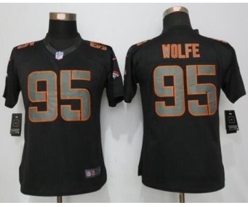 Womens Nike Denver Broncos #95 Derek Wolfe Impact Limited Black Jerseys