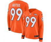 Women's Nike Denver Broncos #99 Adam Gotsis Limited Orange Therma Long Sleeve NFL Jersey