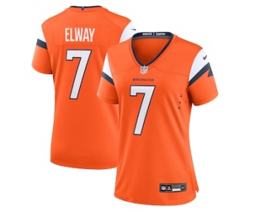 Women's Nike John Elway Orange Denver Broncos Retired Player Game Jersey