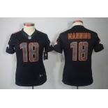 nike women nfl jerseys denver broncos #18 manning black[nike impact limited]