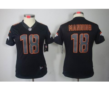 nike women nfl jerseys denver broncos #18 manning black[nike impact limited]