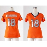 nike women nfl jerseys denver broncos #18 manning orange[刺绣亮片]