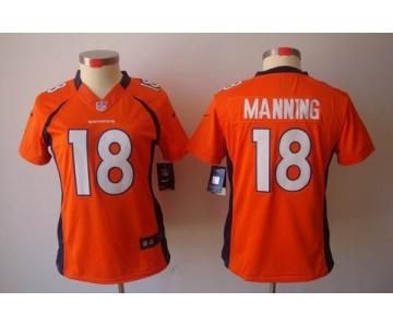 nike women nfl jerseys denver broncos #18 manning orange[nike limited]