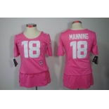 nike women nfl jerseys denver broncos #18 manning pink[breast cancer awareness]