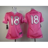 nike women nfl jerseys denver broncos #18 manning pink[nike love's]