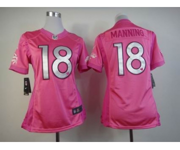 nike women nfl jerseys denver broncos #18 manning pink[nike love's]