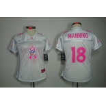 nike women nfl jerseys denver broncos #18 manning white[breast cancer awareness fashion]