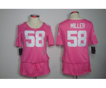 nike women nfl jerseys denver broncos #58 miller pink[breast cancer awareness]