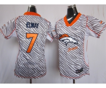 nike women nfl jerseys denver broncos #7 john elway[fem fan zebra]