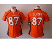 nike women nfl jerseys denver broncos #87 decker orange[nike limited]