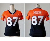 nike women nfl jerseys denver broncos #87 eric decker orange-blue[nike drift fashion][second version]