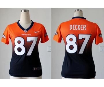 nike women nfl jerseys denver broncos #87 eric decker orange-blue[nike drift fashion][second version]